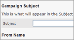 Choose the your own 'from' address and e-mail subject
